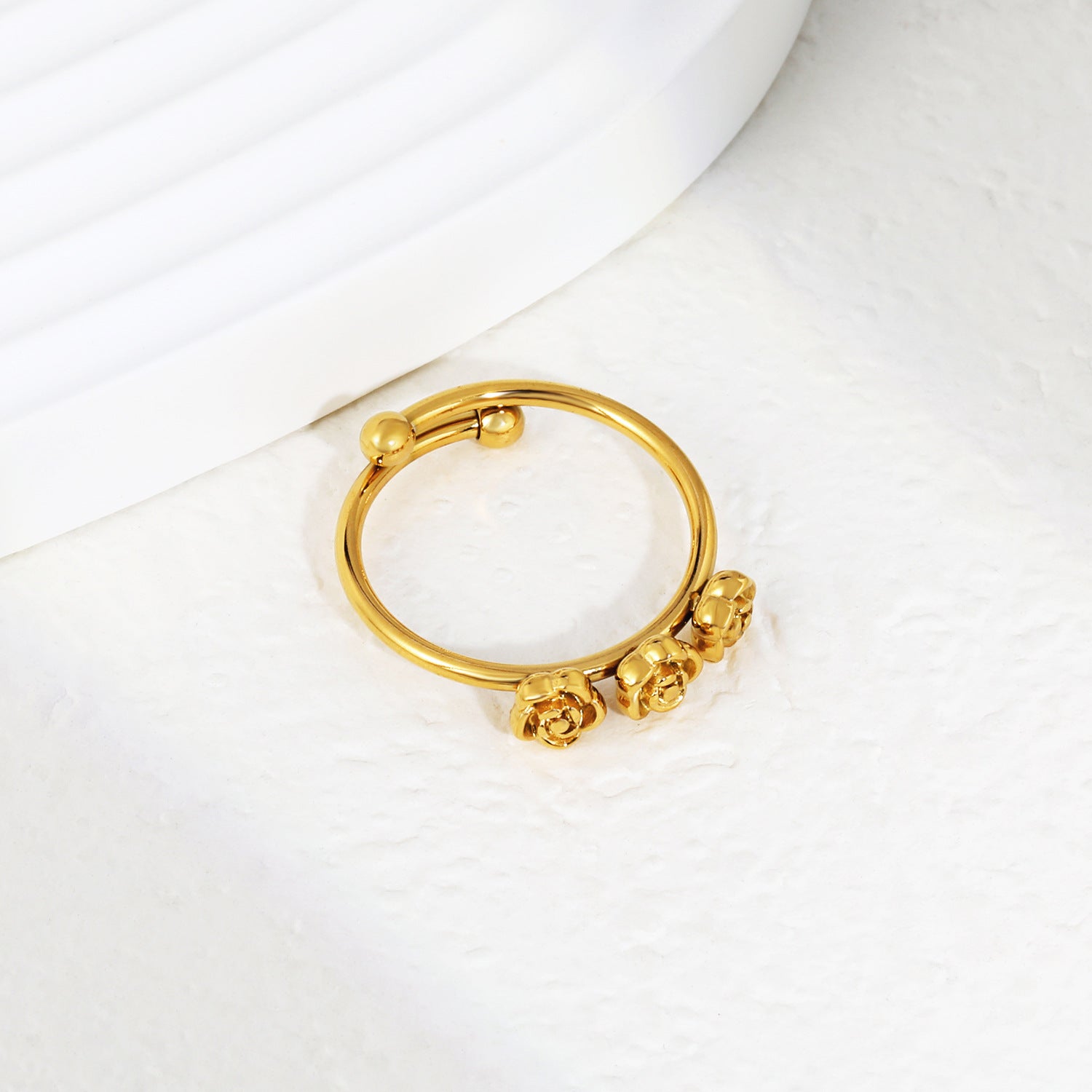 Damen Verstellbarer Ring mit floralem Design Shop Nory