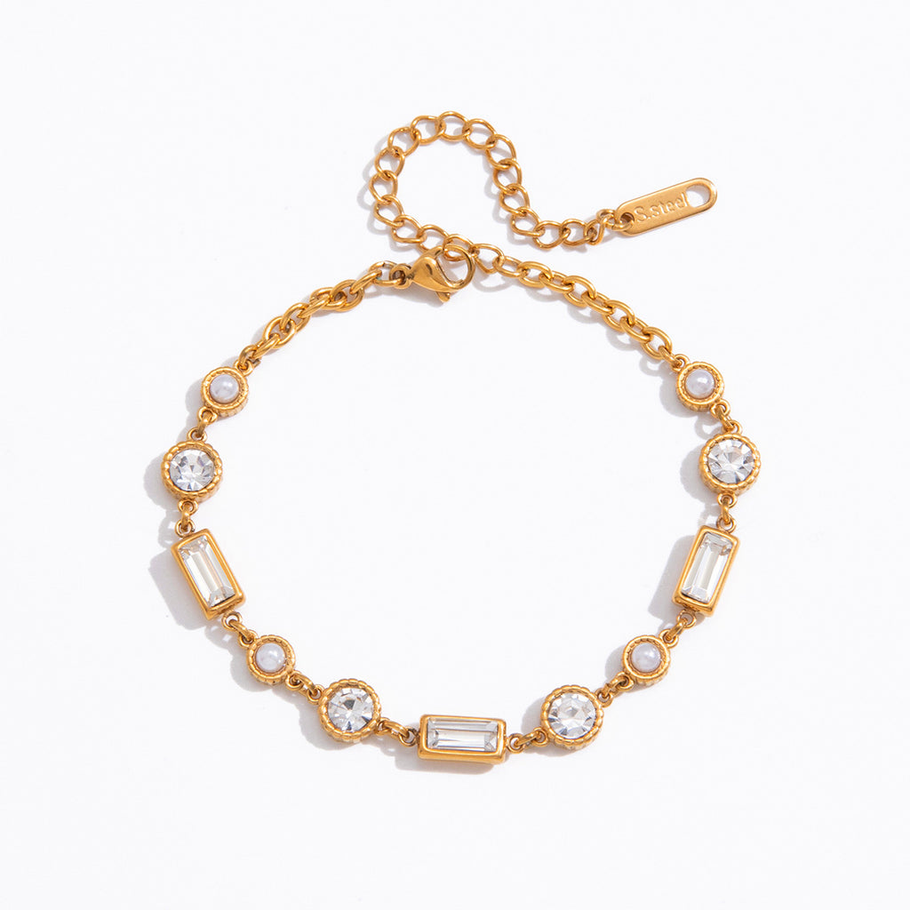Damen Armband mit elegantem Kettendesign und funkelnden Zirkonia Shop Nory
