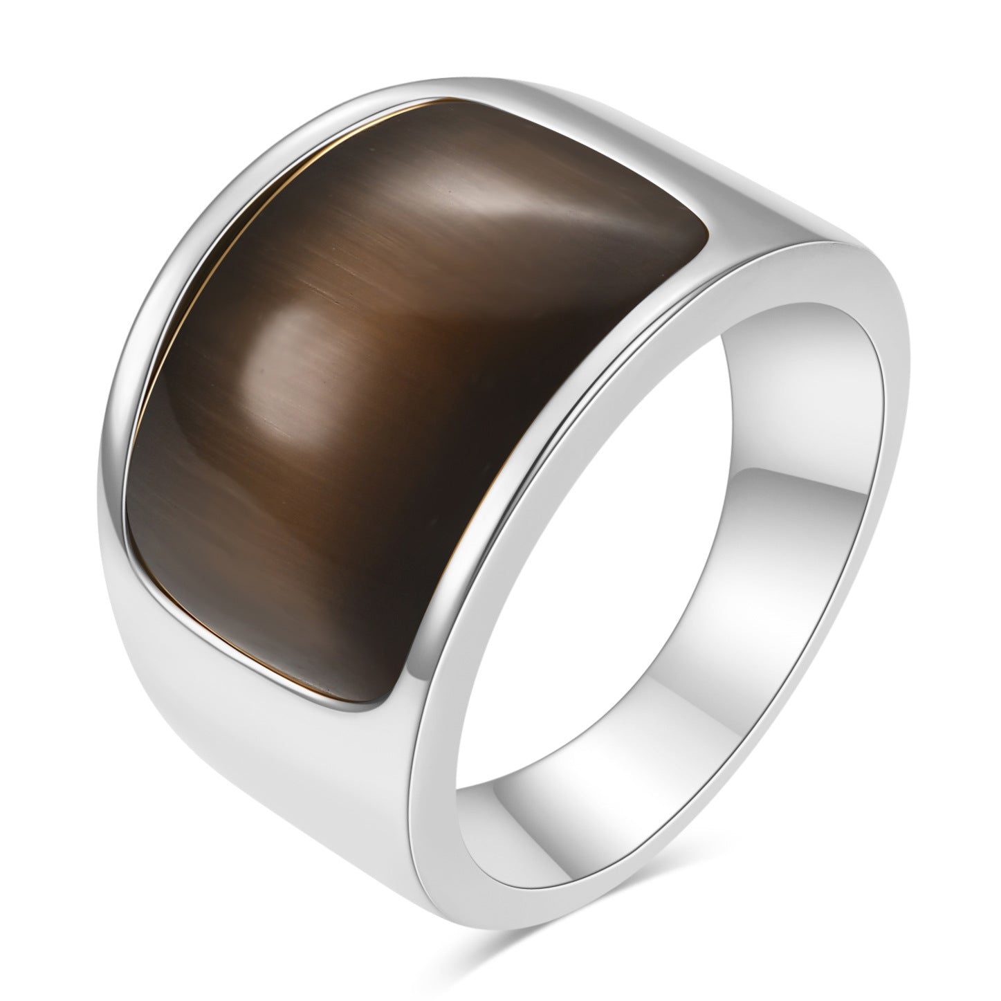 Damen Ring mit schimmerndem Edelstein und polierter Oberfläche Shop Nory