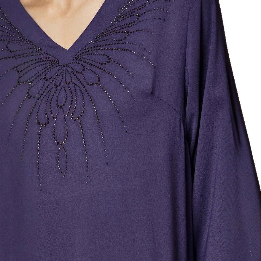 Damen Elegante Maxikleid mit bestickten Ärmeln Shop Nory