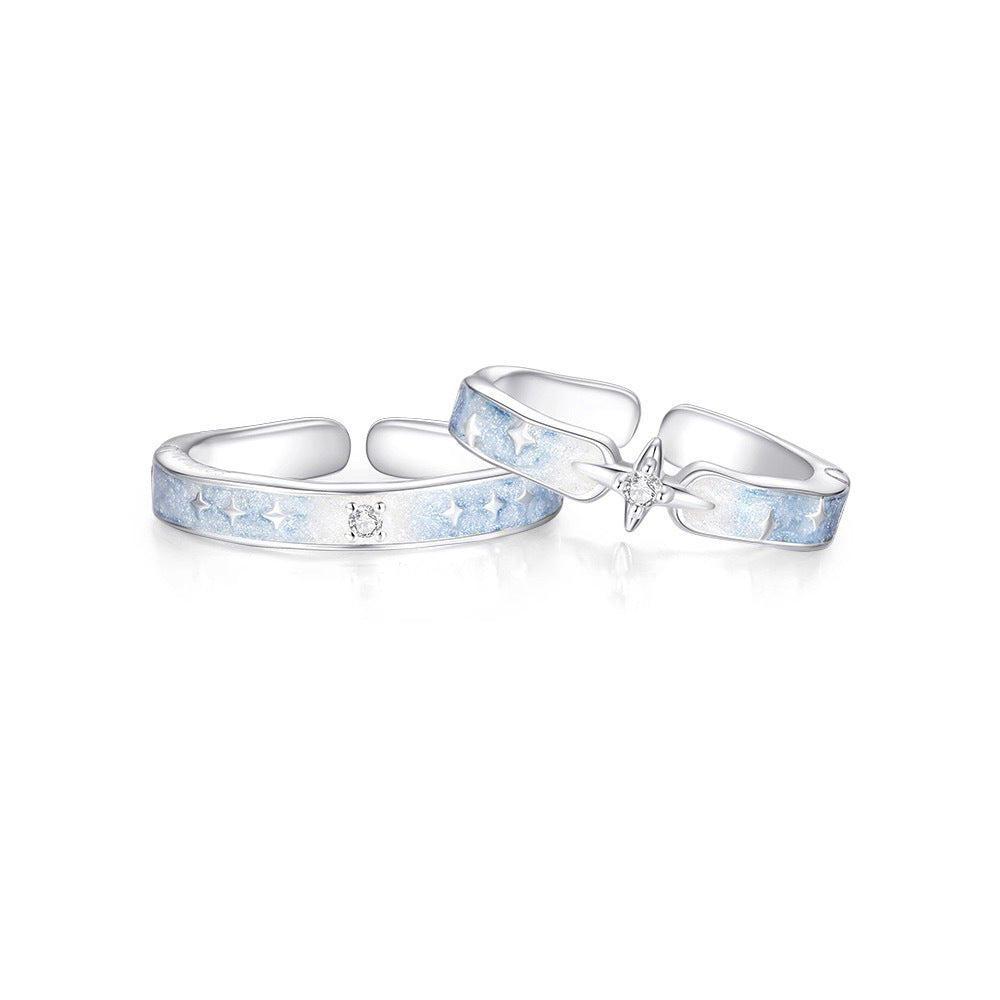 Damen Offener Ring mit funkelnden Sternen und zartem Design Shop Nory