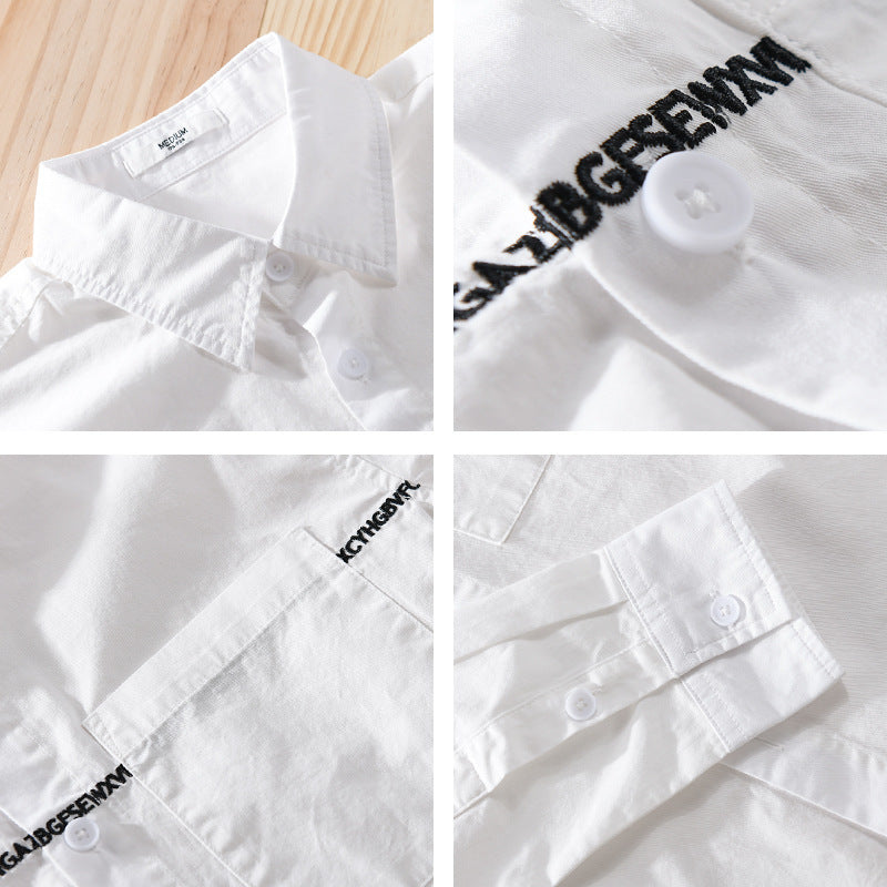 Herren Langarm-Hemd im Overshirt-Stil mit eingearbeitetem Schriftband und Brusttasche Shop Nory