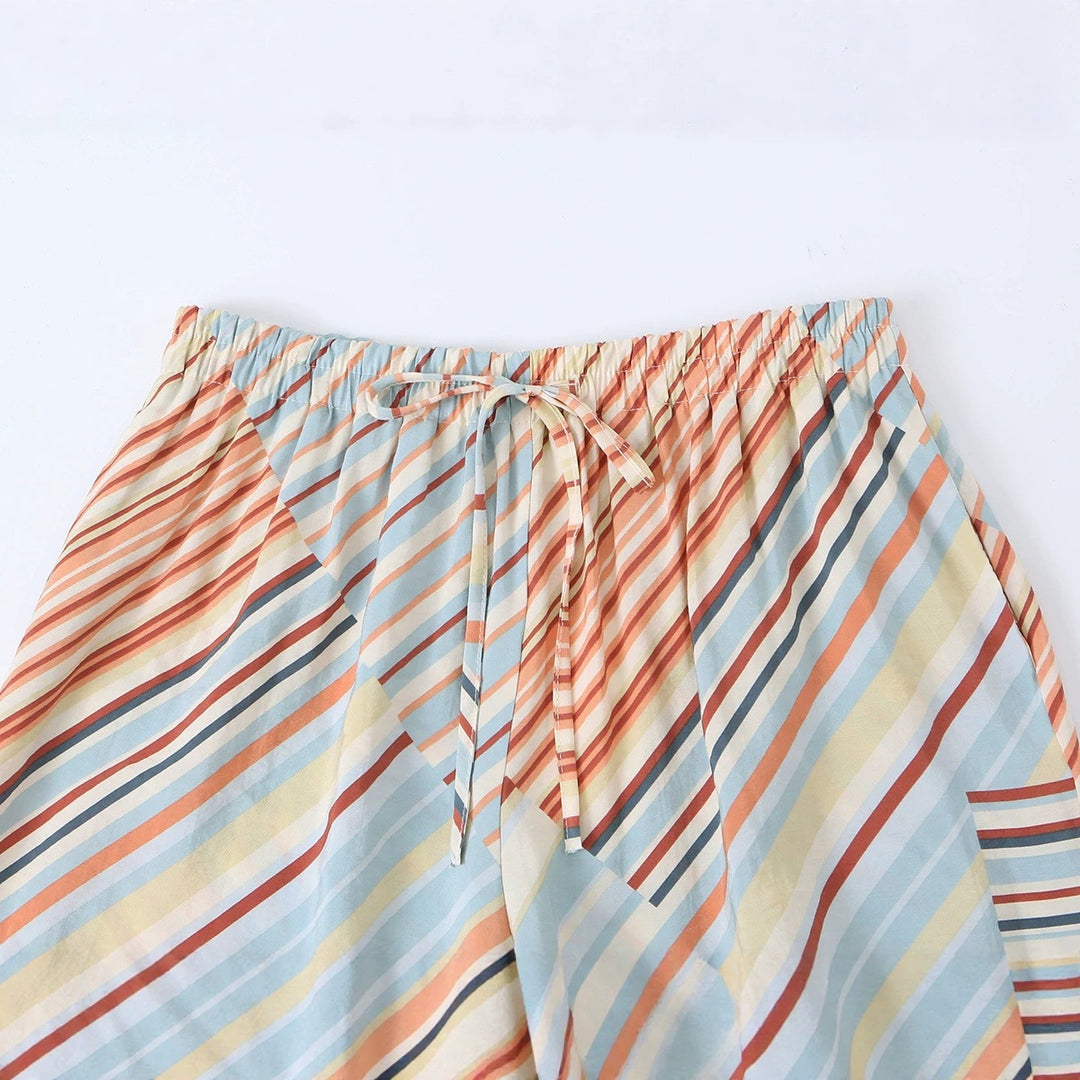 Damen Weite Leinenhose mit Tunnelzug und aufgesetzten Taschen Shop Nory