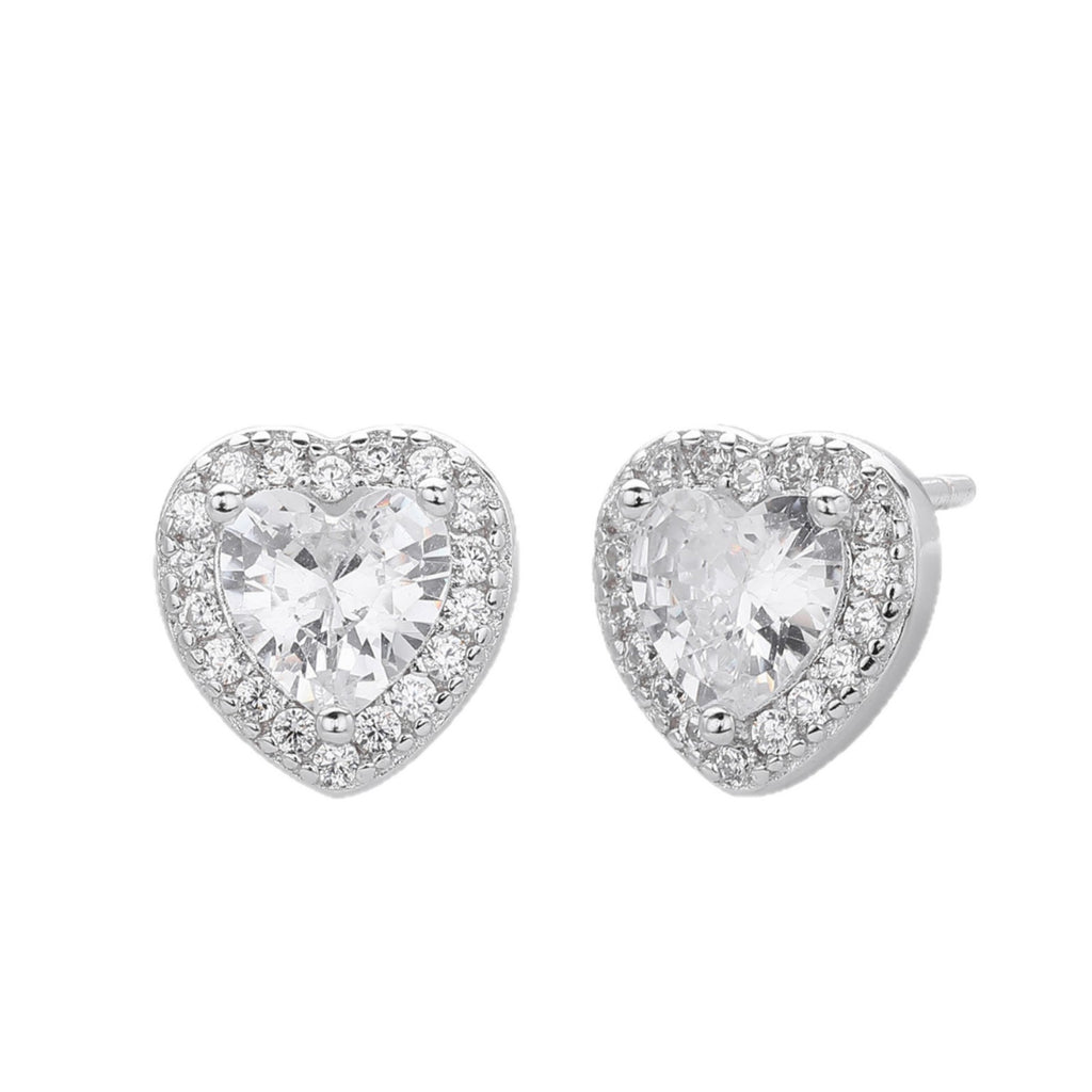 Damen Ohrstecker im herzförmigen Design aus hochwertigem 925 Sterling Silber mit funkelndem Zirkon Shop Nory