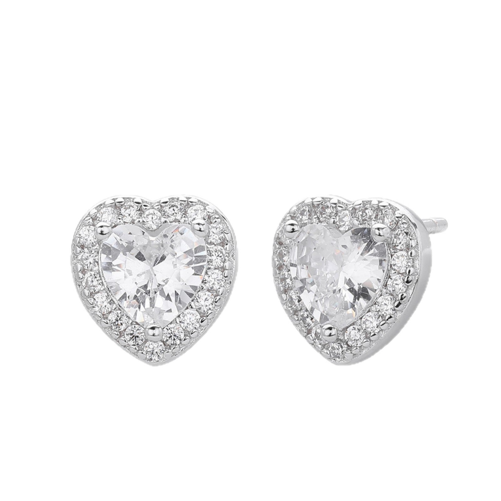Damen Ohrstecker im herzförmigen Design aus hochwertigem 925 Sterling Silber mit funkelndem Zirkon Shop Nory