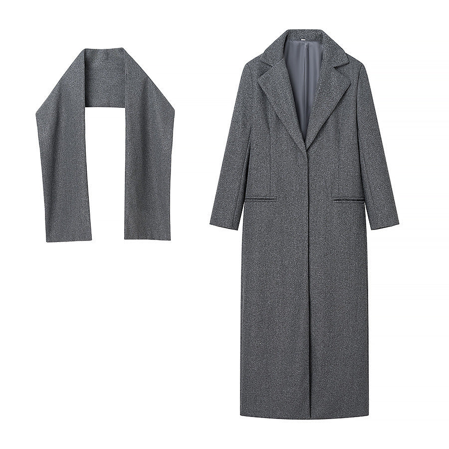 Damen Taillierter Longline-Cape-Mantel aus Wollmix mit überfallendem Cape-Detail Shop Nory