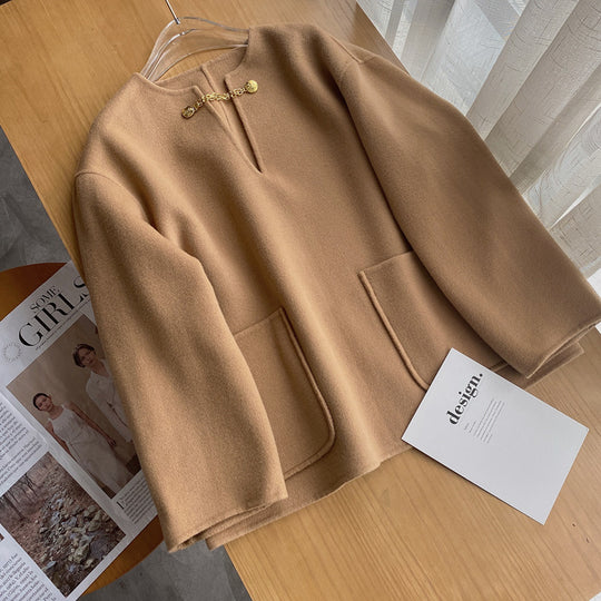 Damen Stilvolle Wolljacke mit langen Ärmeln Shop Nory