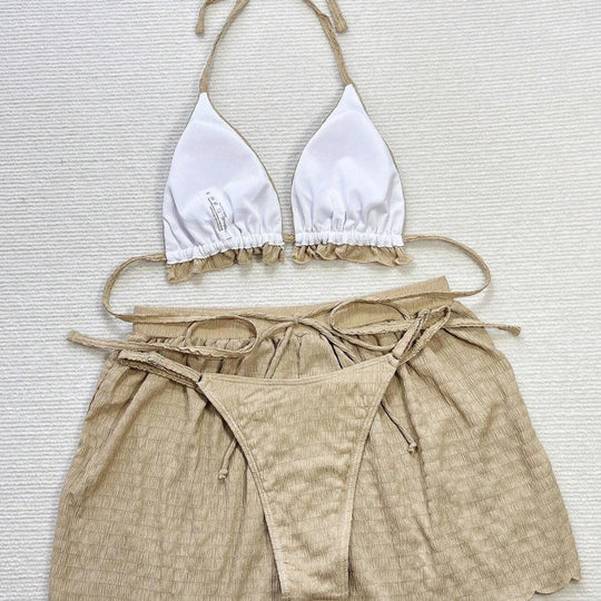 Damen Triangel-Bikini-Set mit lässigen Shorts