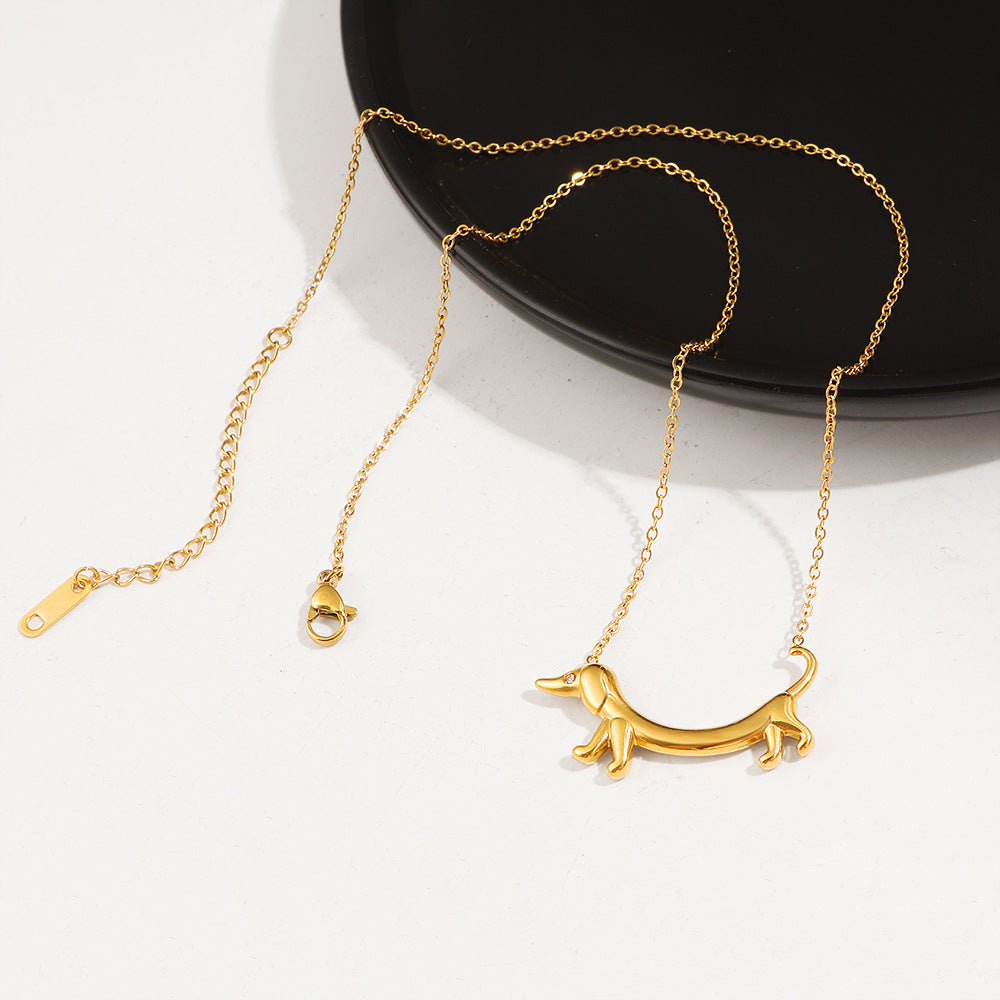 Damen Halskette mit einzigartigem Dackel-Anhänger Shop Nory