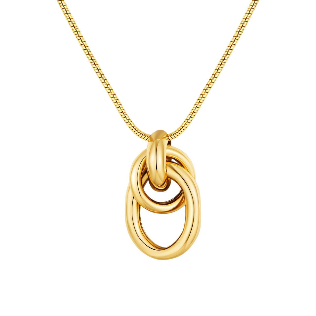 Damen Schmuck-Halskette mit modernem, geschwungenem Pendel in luxuriösem Design Shop Nory