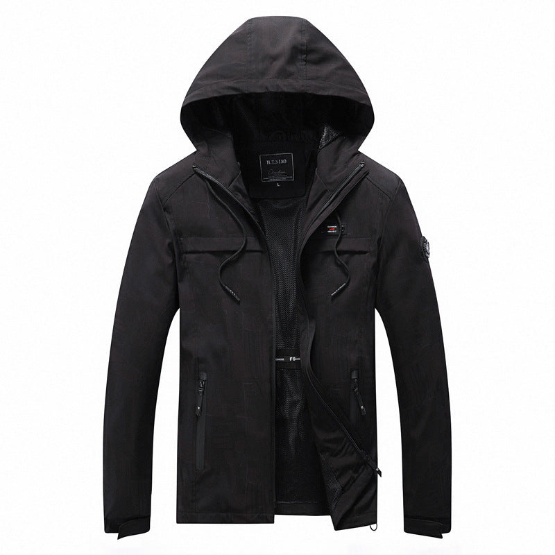 Herren Softshell-Jacke mit Kapuze, winddichtem Außenmaterial und atmungsaktivem Meshfutter Shop Nory