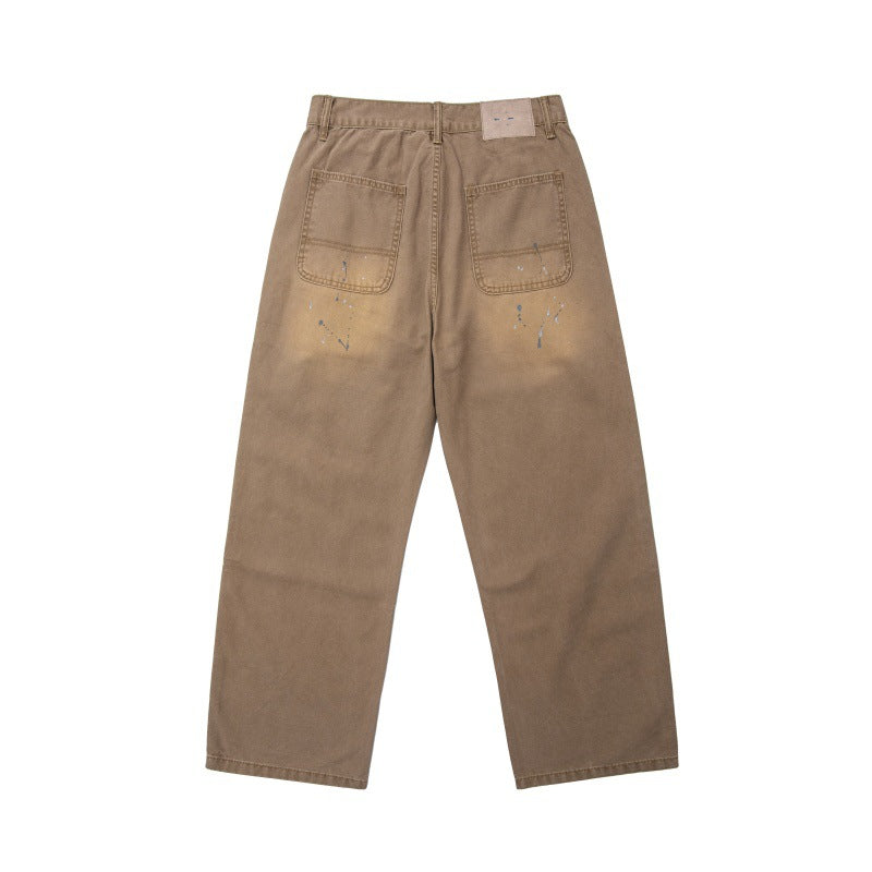 Herren Locker geschnittene Workwear-Hose mit Paint‑Splatter und Destroyed‑Details Shop Nory