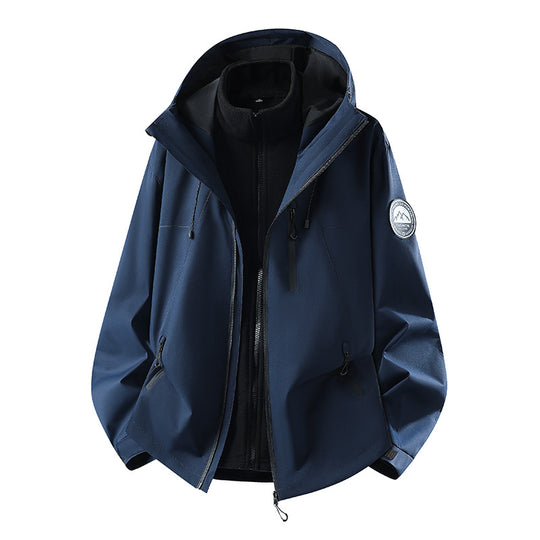 Herren Wasserdichte Softshell-Jacke mit Kapuze und atmungsaktiver Membran Shop Nory