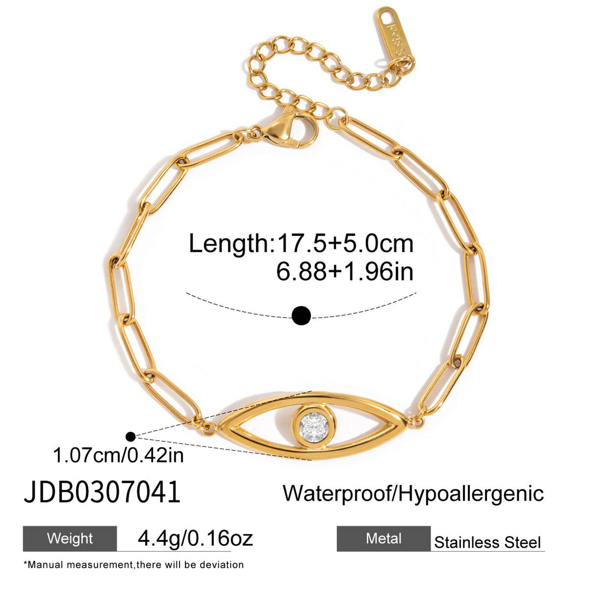 Damen Armkette im stilvollen Augen-Design aus hypoallergenem Edelstahl Shop Nory