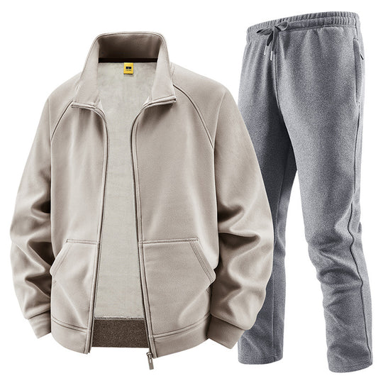 Herren Fleece-Trainingsset mit Stehkragen und Elastikbund Shop Nory