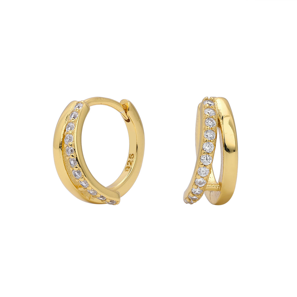 Damen Ohrstecker mit funkelnden Zirkon-Elementen in hochwertiger 925 Sterling Silber-Fassung Shop Nory