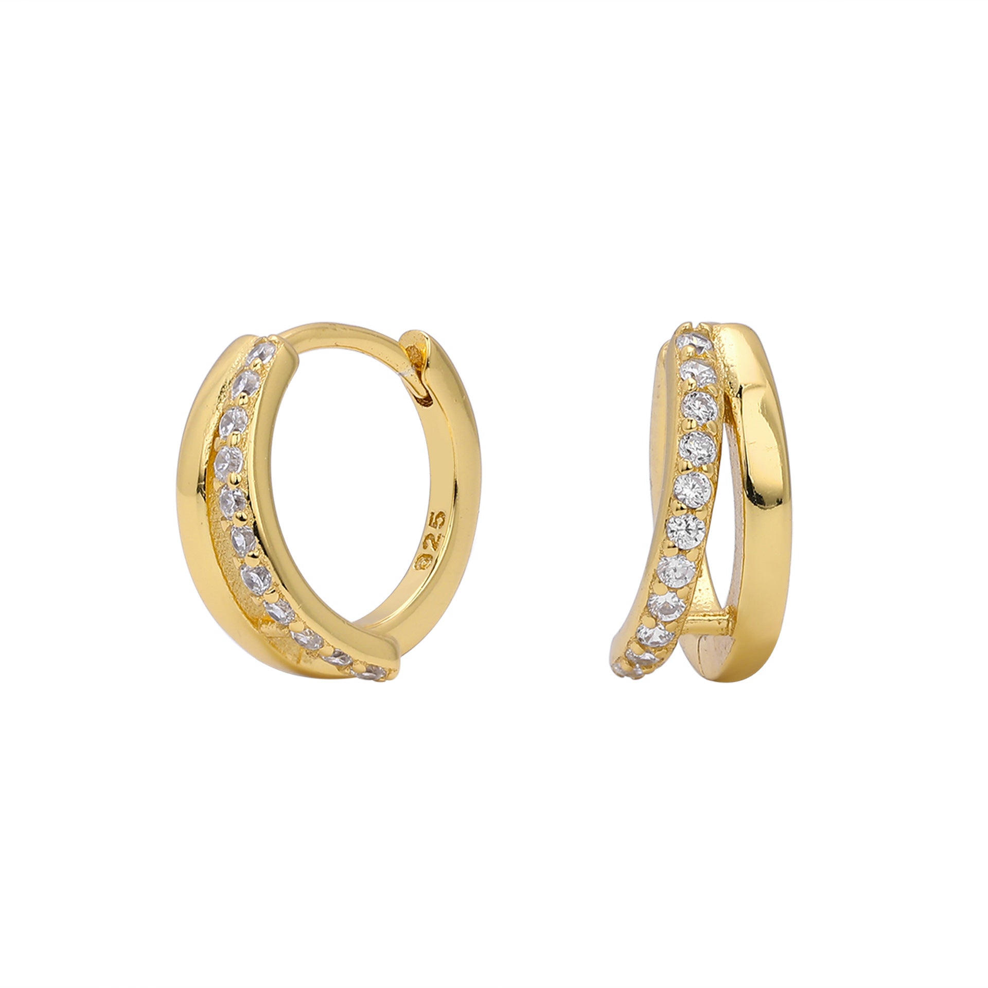 Damen Ohrstecker mit funkelnden Zirkon-Elementen in hochwertiger 925 Sterling Silber-Fassung Shop Nory