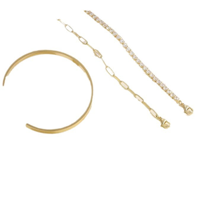 Damen Armreif und Kettenarmband Set Shop Nory