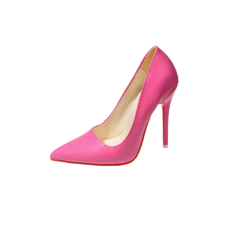 Damen Klassische High Heels mit spitz zulaufendem Design und hochglänzender Oberfläche