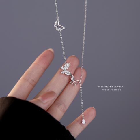 Damen Halskette mit filigranem Schmetterlingsdesign Shop Nory