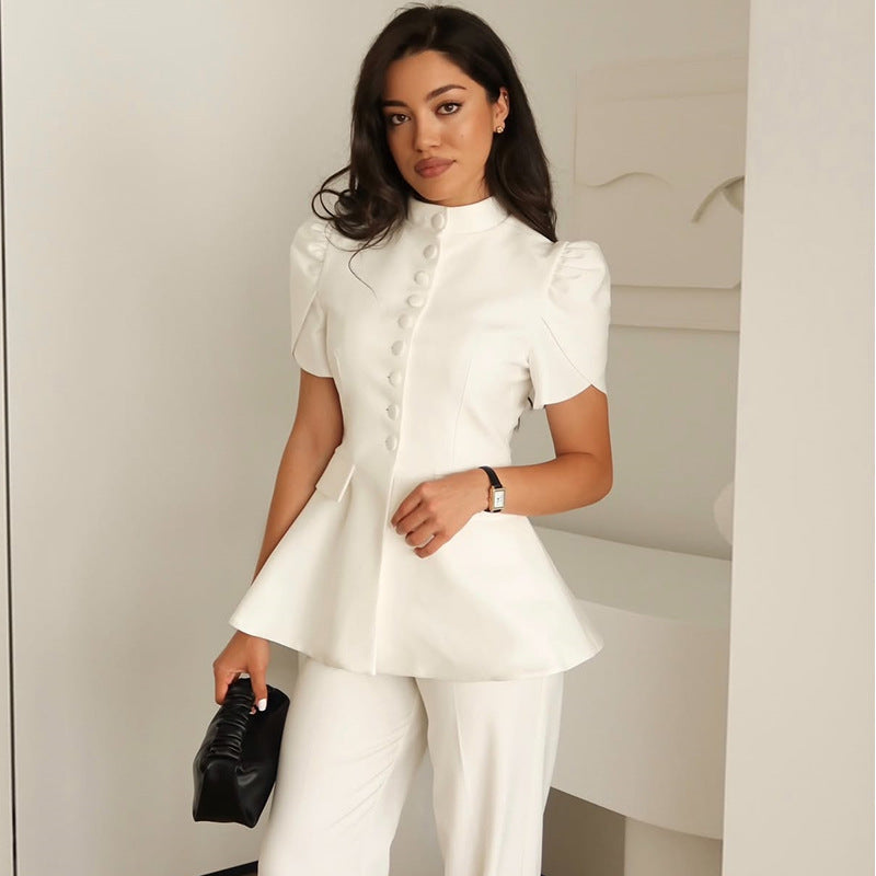 Damen Elegante Blazerjacke mit voluminösen Ärmeln