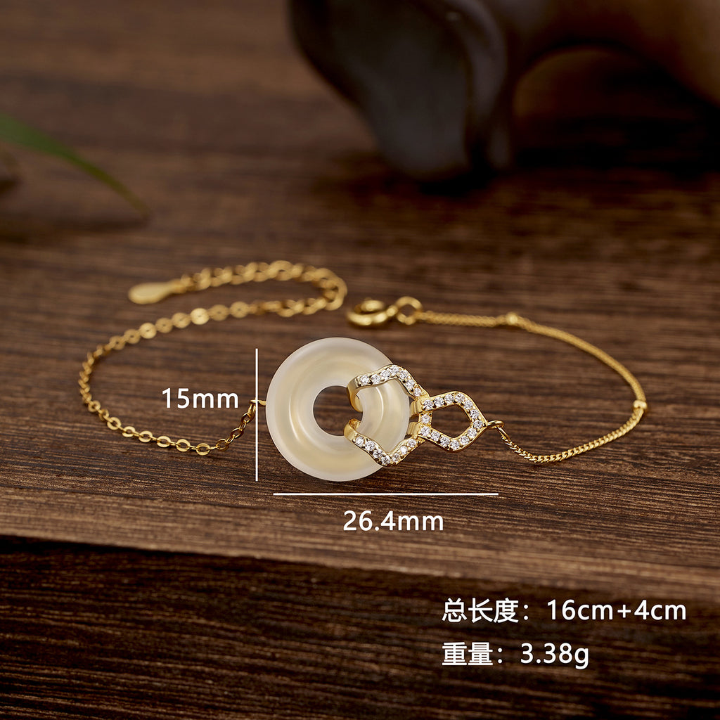 Damen Armband mit elegantem Donut-Anhänger und funkelnden Zirkonia Shop Nory