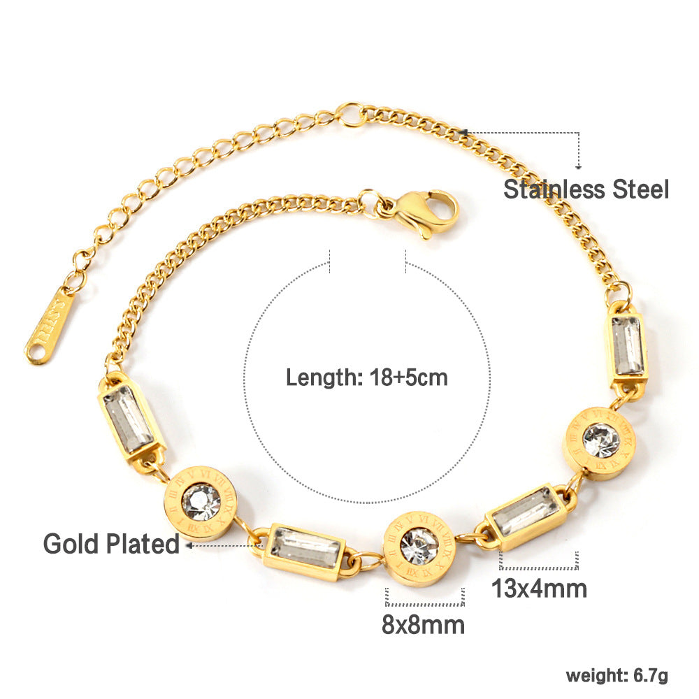 Damen zartes Armband mit goldplattierten Elementen und exquisite Perlenakzent Shop Nory