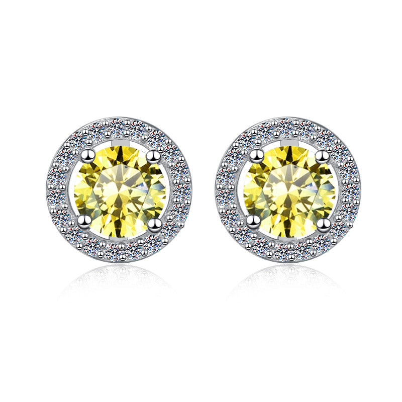 Damen-Ohrstecker mit glitzerndem Kristallbesatz und elegantem Rahmen Shop Nory