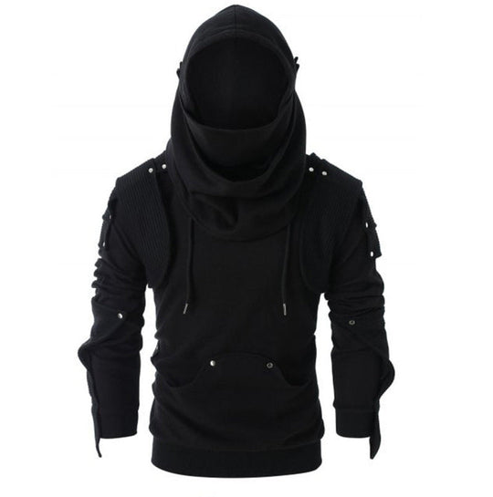 Herren stylischer Hoodie mit innovativem Kragen und praktischen Taschen