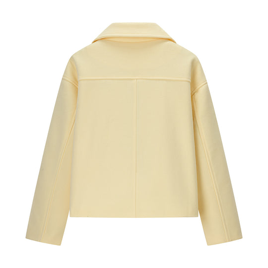 Damen Kurzer Oversize Wollmix Doppelreiher mit weitem Revers Shop Nory