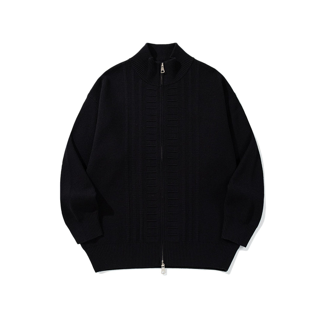 Herren Grobstrick-Zipjacke mit Stehkragen und beidseitig öffnendem Reißverschluss Shop Nory