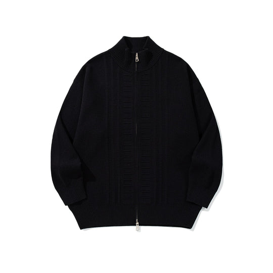 Herren Grobstrick-Zipjacke mit Stehkragen und beidseitig öffnendem Reißverschluss Shop Nory