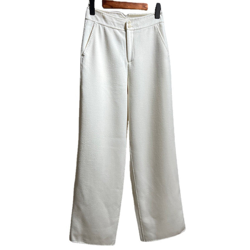 Damen Hochtaillierte Wollmix-Palazzohose mit geradem Fall und verdecktem Hakenverschluss Shop Nory