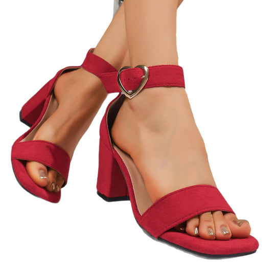Damen Elegante Blockabsatz Sandalen mit verstellbarem Riemchen