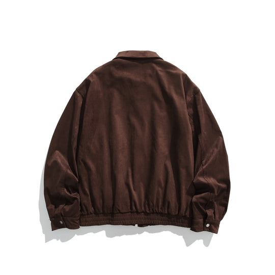 Herren Kurz geschnittener Velours‑Blouson mit Hemdkragen, Zweiwege‑Reißverschluss und elastischem Saum Shop Nory