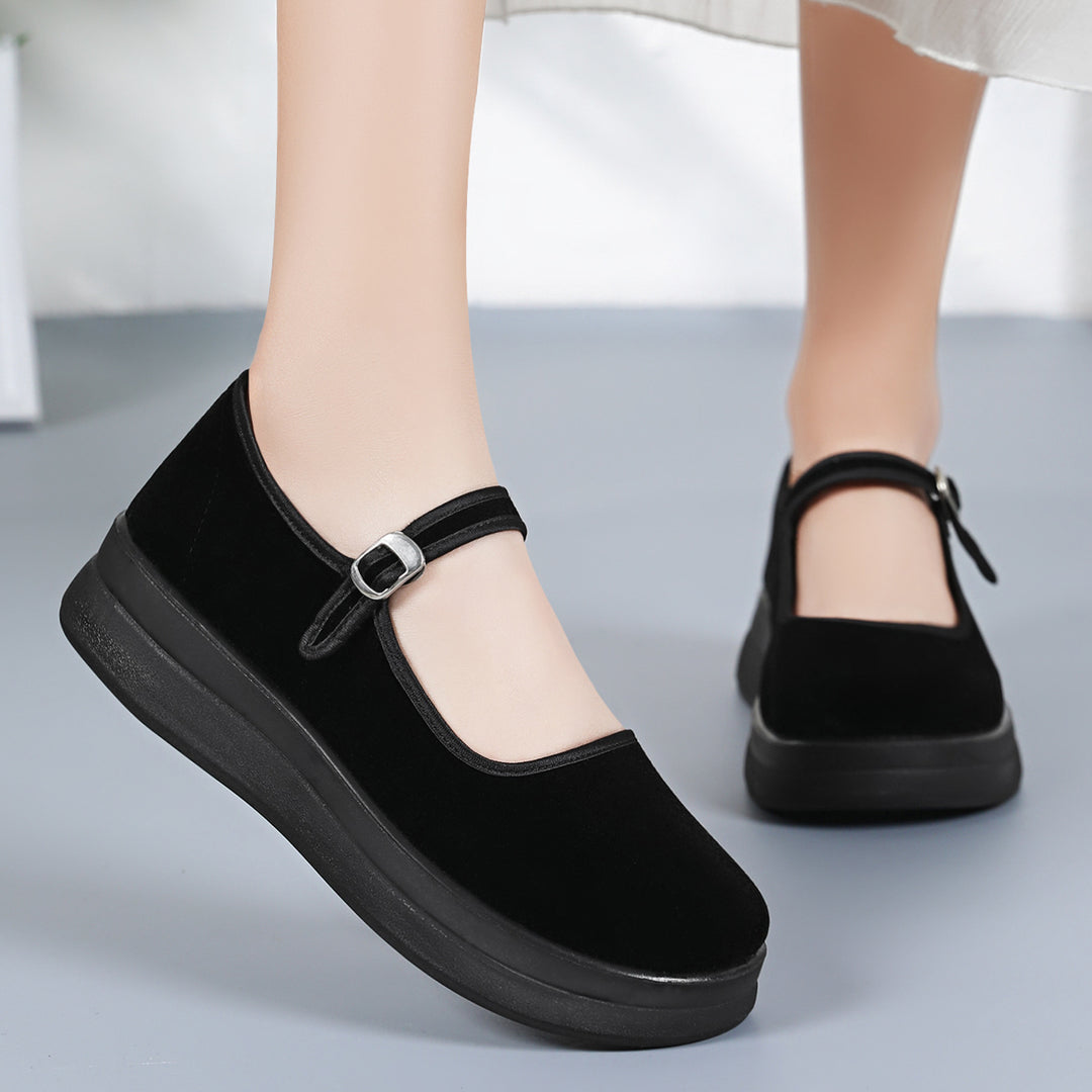 Damen nan Mary-Jane Plateau-Slipper mit verstellbarem Riemen und orthopädischer Komfortsohle Shop Nory