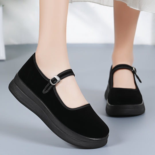 Damen nan Mary-Jane Plateau-Slipper mit verstellbarem Riemen und orthopädischer Komfortsohle Shop Nory
