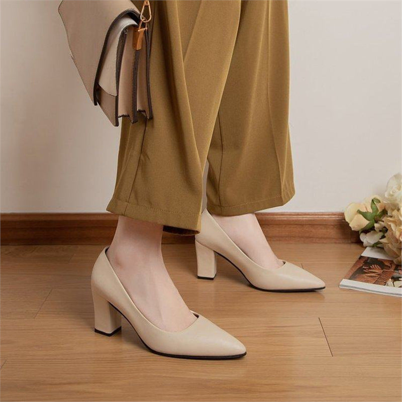 Damen klassische Blockabsatz Pumps Shopnory