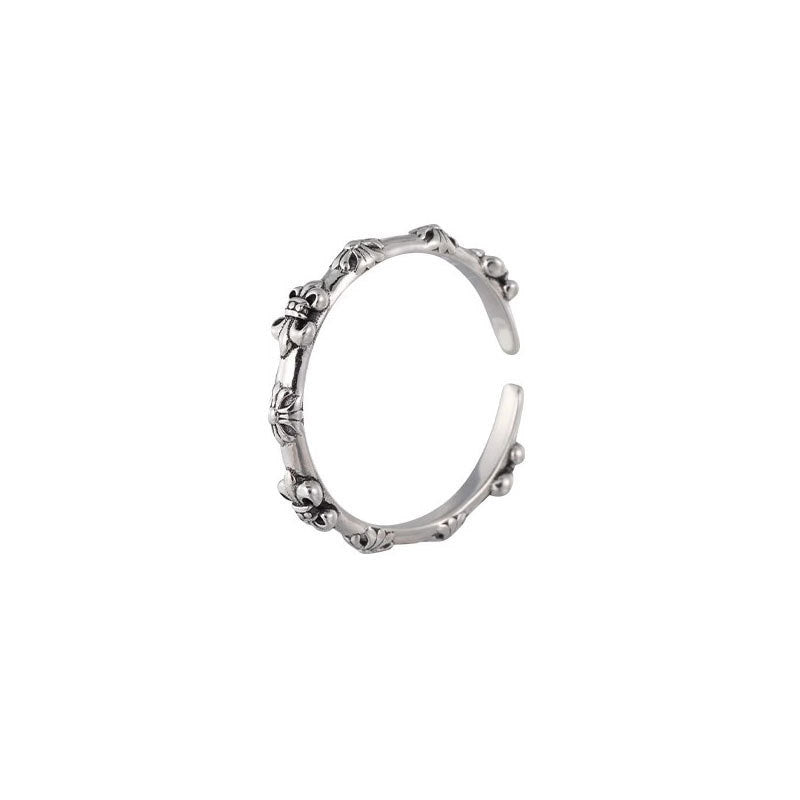 Damen Offener Ring mit floralem Design und kunstvollen Details Shop Nory