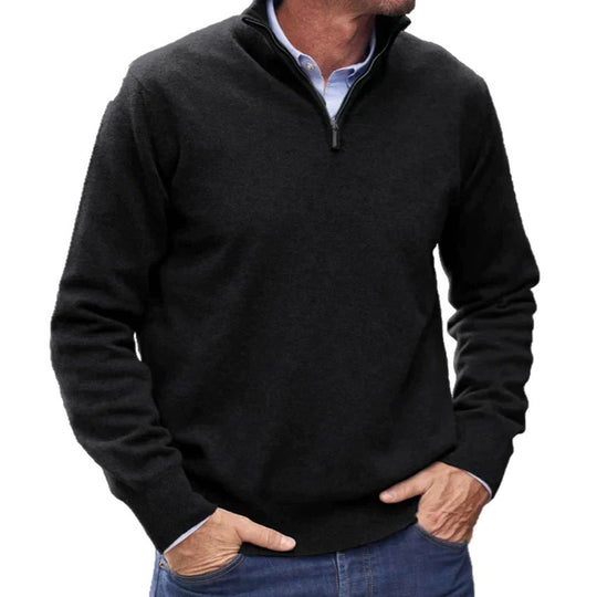 Herren Hochwertiger Strickpullover mit Stehkragen