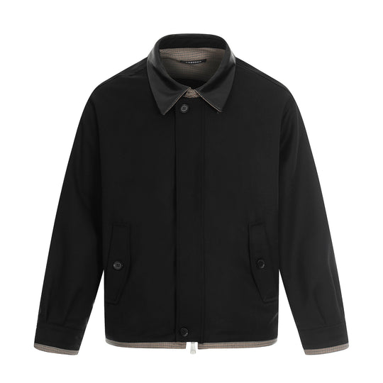 Herren Kurzer technischer Blouson aus Wollmix mit kontrastierendem Reverskragen und Zweiwegereißverschluss Shop Nory