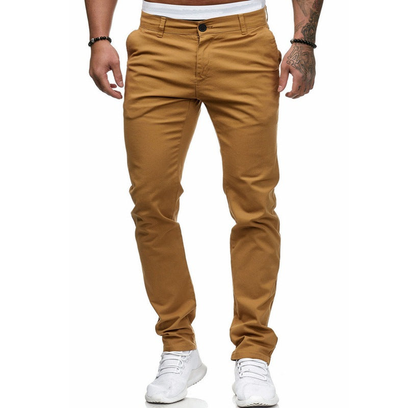 Herren Slim-Fit Chinohosen mit elastischem Bund und praktischen Taschen