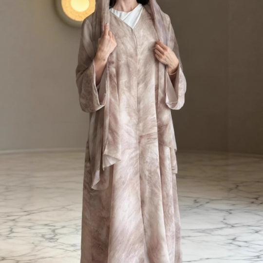 Damen nan langes fließendes Kapuzenkaftan Kleid mit weitem Arm und mehrlagigem Chiffon Shop Nory
