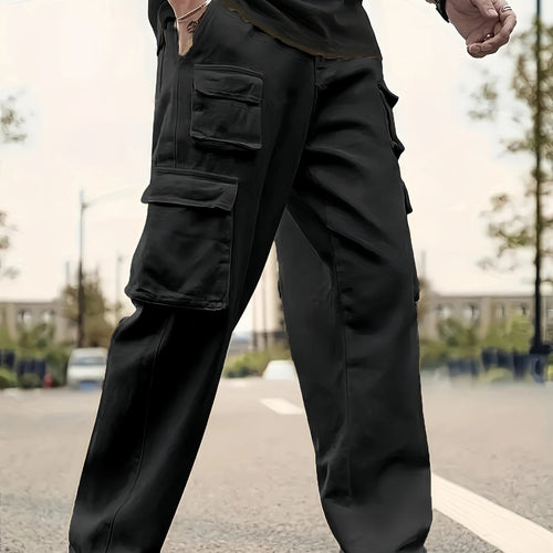 Herren Multifunktionale Cargo-Hose mit mehreren Klapptaschen und geradem Bein Shop Nory