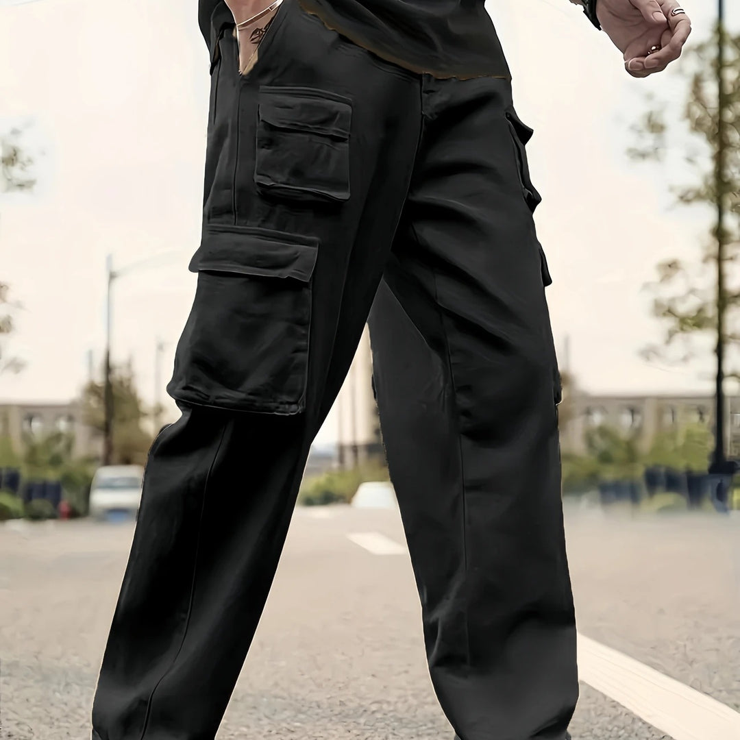 Herren Utility-Cargohose mit mehreren Klapp- und Reißverschlusstaschen Shop Nory