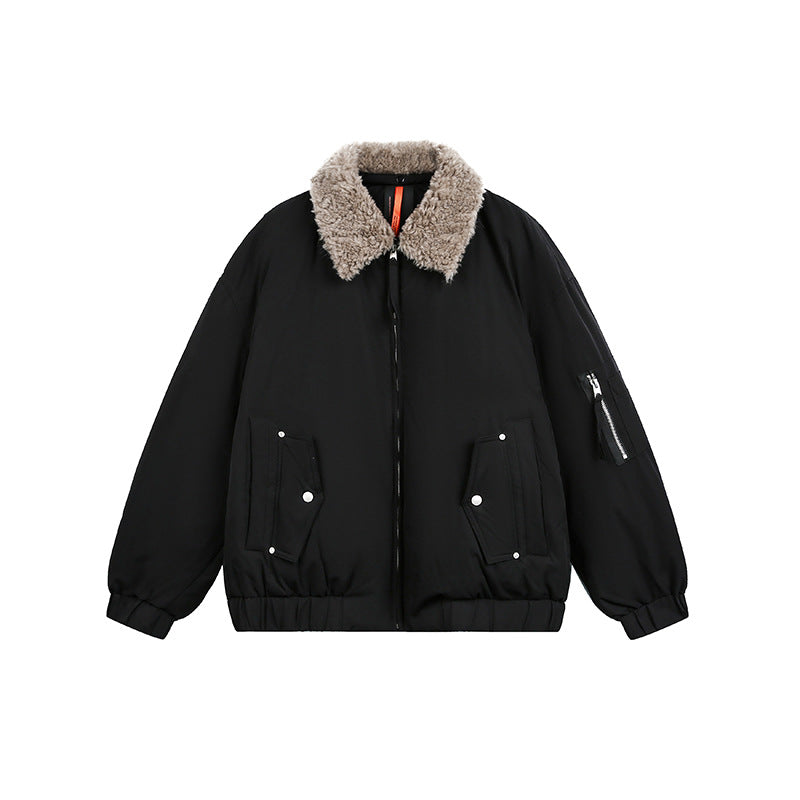 Herren Gefütterte Bomberjacke mit Teddykragen und Utility-Taschen Shop Nory