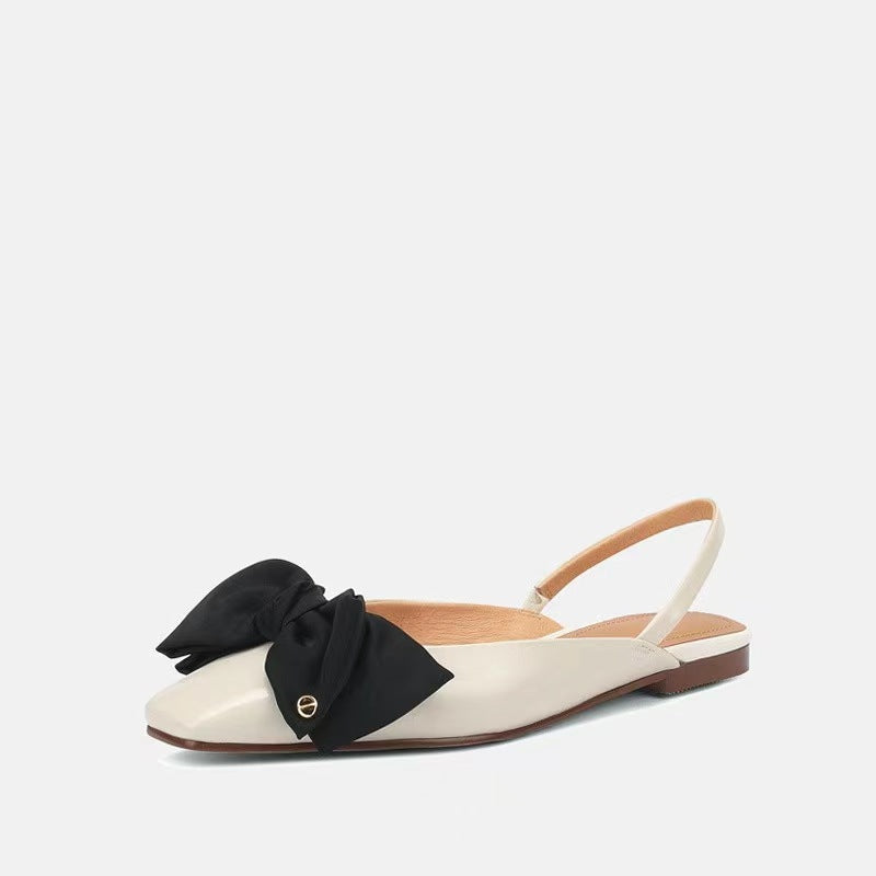 Damen Slingback-Ballerinas mit dekorativem Schleifenakzent Shopnory