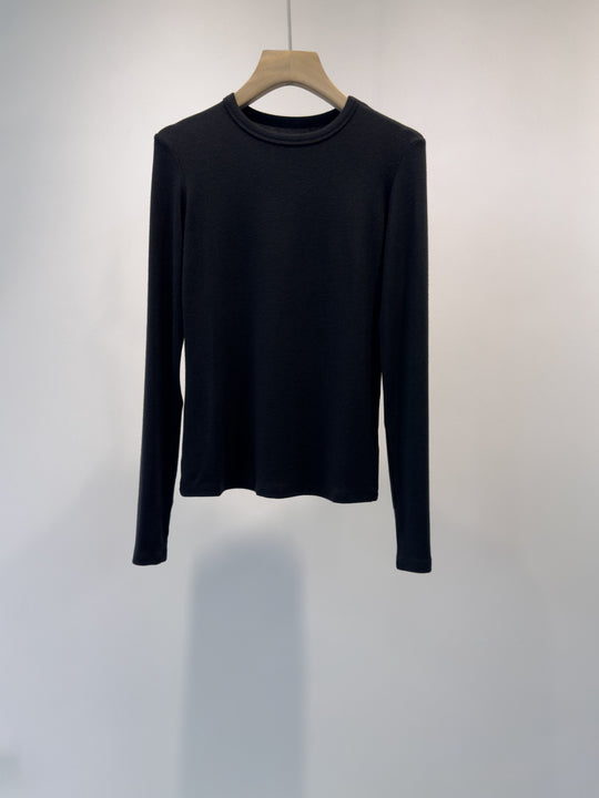 Damen Langarm Enges Rundhalsoberteil Shop Nory