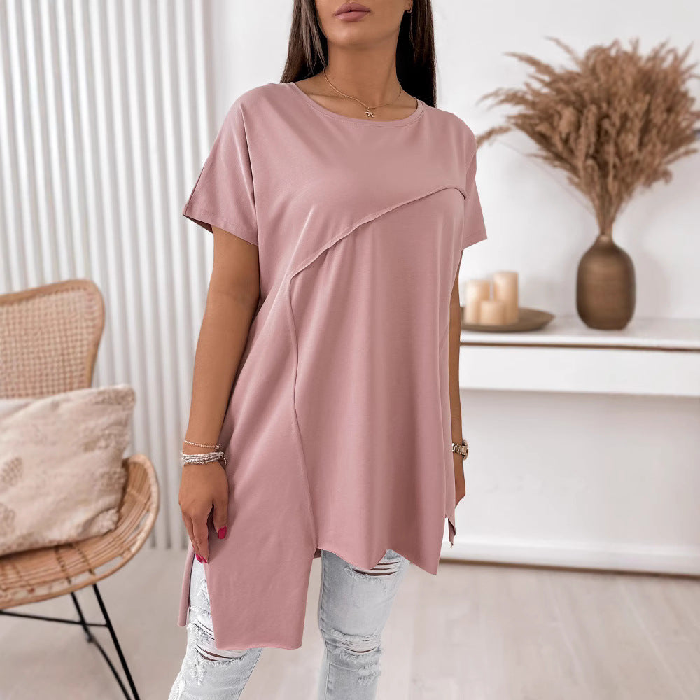 Damen asymmetrisches Oberteil mit eleganter Drapierung Shopnory
