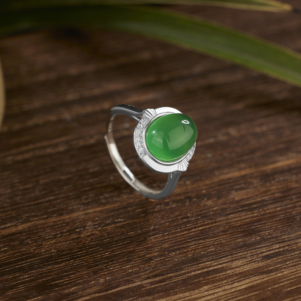 Damen eleganter Ring mit hochwertigem Mondstein und funkelnden Zirkonia Shop Nory